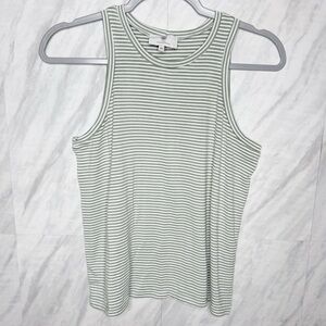 Ten Tommorow Green Striped Tank Top Relaxed Fit XS
